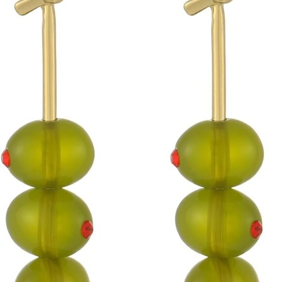 Jewelry - Dangle Olive Earrings Gold Plated Zinc Watermelon Cherry Earrings for Women
